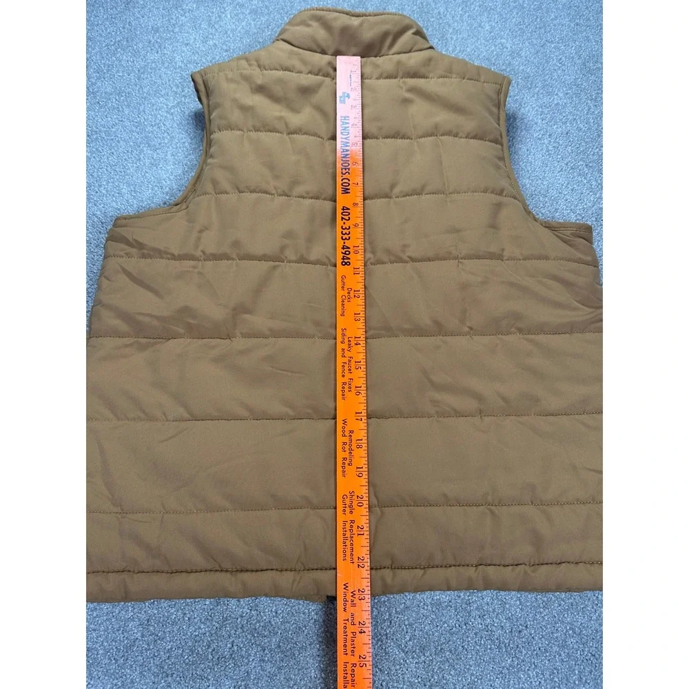 Natural Reflection Puffer Vest Women's Large Tan Quilted‎ Zip Front Insulated